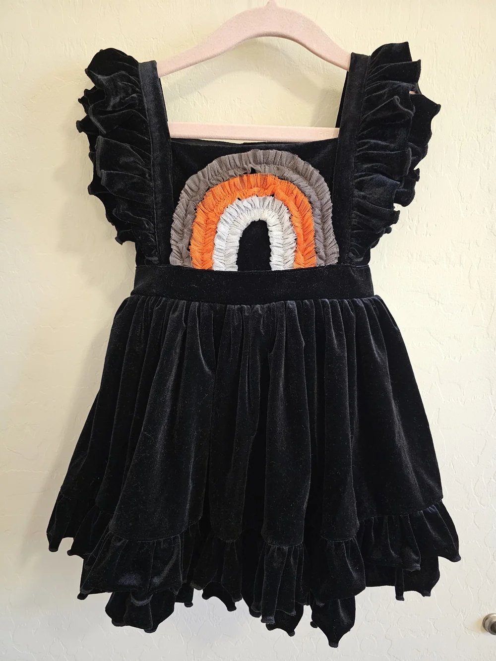 Girl August Halloween Rainbow Pinafore 4T